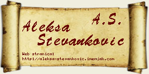 Aleksa Stevanković vizit kartica